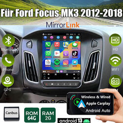 Für Ford Focus MK3 2012-2018 Android 13 Autoradio CarPlay GPS Navi WIFI RDS 64GB