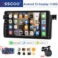 1+32G Android13 Autoradio Carplay GPS Nav RDS KAM Für BMW 3er E46 318 320 325 M3