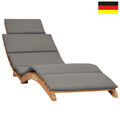 Klappbare Sonnenliege mit Auflage Gartenliege Holzliege Liegestuhl Relaxliege DE