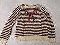 Damen Streifen Sweatshirt mit Pailletten von Next Gr. UK 12/EU 40