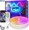 24V Neon LED Strip Streifen RGB Flex Lichtschlauch Lichtband Innen Außen Dimmbar