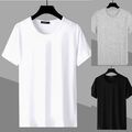 T-Shirts Herren Freizeit Comfort Hemden Kurzarm Slim Fit Einfarbig Stretch