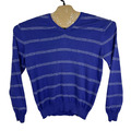 Massimo Dutti Herren Pullover Gr. M 38 blau Strickpullover Pulli gestreift V-Ausschnitt