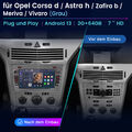 2+64G Carplay Autoradio Android 13 GPS NAVI Für Opel Corsa D Astra H Vivaro DAB+