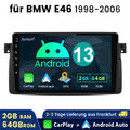 Android 13 Carplay Autoradio 2+64G GPS RDS WiFi Für BMW E46 3er 318 320 325 SWC