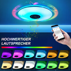 DIMMBAR RGB LED Deckenlampe mit Bluetooth Musik Lautsprecher Fernbedienung Wnxgw