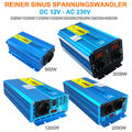 500W 2000W 3000W 4000W 12V auf 230V Reiner Sinus Spannungswandler Wechselrichter