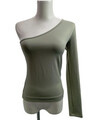 NIKE One-Shoulder-Shirt Damen Gr. DE 36 khaki Casual-Look