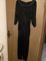 Jumpsuit, Einteiler Overall schwarz mit Strasssteinen Gr . S