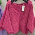 Pullover Feinstrick Boucle Damen Sweatshirt onesize Gr ca 42,44,46 XL,XXL