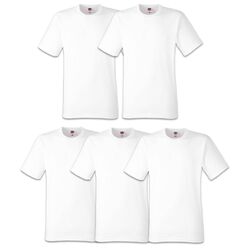 5er / 10er FRUIT OF THE LOOM T-SHIRT ORIGINAL WEISS HERREN SHIRT - S M L XL XXL