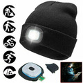 Wintermütze warme Strickmütze mit LED Licht aufladbar USB Beanie  Mütze