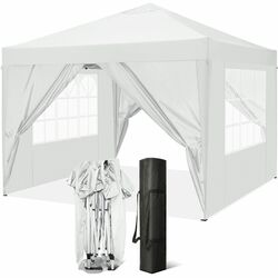 Anti-UV Pavillon 3x3m/3x6m Faltpavillon mit Seitenteilen Stabil Winterfest Garte