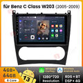 4+64GB Android 13 Autoradio GPS Navi Carplay 4G für Mercedes Benz C-Klasse W203