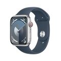 Apple Watch Series 9 [GPS + Cellular, inkl. Sportarmband S/M sturmblau] 45mm A W