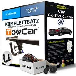 Für VW Golf VI Cabrio Typ 517 Anhängerkupplung abnehmbar +eSatz 13pol uni 11-Bis 25.09. im FlashSale 10% sparen*!