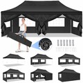 Wasserdicht Pavillon Faltpavillon 3x3 3x6m Anti-UV Partyzelt mit 4/6 Seitenteile