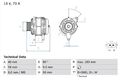 BOSCH 0 986 038 070 Lichtmaschine Generator 70A 14V für VW GOLF III (1H1)