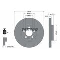 2x Bremsscheibe TEXTAR 92313703 passend für AUDI SEAT SKODA VW