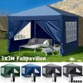 Faltpavillon 3x3m Wasserdicht Partyzelt Gartenzelt UV Pavillon Popup Festzelt DE