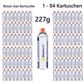 Butan Gas Kartusche Gaskartuschen Bunsenbrenner Campingkocher 227g/ 1 - 84 Stück