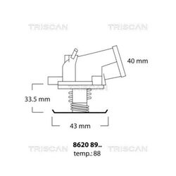 TRISCAN Thermostat, Kühlmittel passend für AUDI MERCEDES-BENZ SEAT SKODA VW