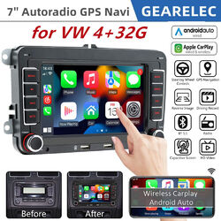 7" Autoradio Carplay Android GPS Navi RDS WIFI für VW GOLF Passat Touran 2+32GB