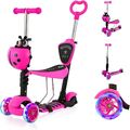 5 in 1 Kinder Roller LED Räder Kinderscooter Dreiradscooter Scooter Cityroller