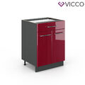 Schubunterschrank Küchenschrank Küchenmöbel Küchenzeile Fame-Line 60 cm Vicco