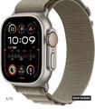 Apple Watch Ultra 2 49mm Titangehäuse mit Alpine Loop - Oliv, Groß (GPS +...