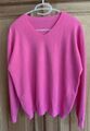 Pullover Damen Gr. 40/42 weich Feinstrick. Viskosemischung Pink V-Neck