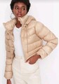 Crop Jacke Puffer Kurze Jacke Beige Bomber Neu Mit Etikett Cropped