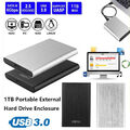 1TB Externe Festplatte Tragbar 2,5" USB 3.0 SATA Festplattenspeicher PC Laptop