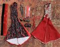 Fashion Royalty Abendkleid Schwarz Rot Outfit Ensemble Set Doll Accessoires