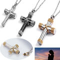 Halskette Modeschmuck Geschenk Herrenkette Männerkette Kreuz Religion Geheimfach