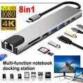 USB-C Hub 8-IN-1 Adapter Verteiler 4K HDMI USB 3.0 Ethernet Micro SD Kartenleser