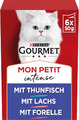 Gourmet PURINA GOURMET Mon Petit Intense Katzenfutter Nass, Fisch-Variationen, 8