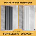 SONNI Heizkörper Design Röhren Flach Paneel Wandheizung Mittelanschluss 1800x593