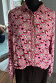 EMILY VAN DEN BERGH Bluse Gr.42 - 44 XL Viscose seidig wNEU Pink Rot Weiß