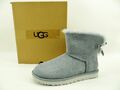 UGG MINI BAILEY BOW II Boot Stiefel Stiefeletten hellgrau Boots Damen Schuhe  41