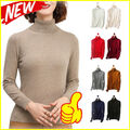 Damen Feinstrick-Pullover Kaschmir Pulli Rollkragen Pullover Strickpullover 