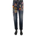 DSQUARED2 Distressed BRAD JEAN Fußball Logo Patch Jeans Hose Blau 13650