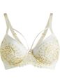 Neu Minimizer BH m goldfarbener Lurex-Spitze Gr. (85) F Cremeweiß Gold Damen-Bra