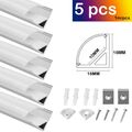 LED Profil Aluprofil Alu Schiene Leiste Profile Eloxiert für LED-Band 1m 5pcs