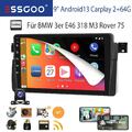 9" 64GB Carplay Android 13 Autoradio GPS Navi Kam Für BMW E46 3er 318 320 325 M3