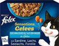 FELIX Sensations Gelees Katzen nassfutter  in Gelee, Fisch Sorten-Mix, 72 x 85g