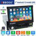 4+64G Android 13 7" 1 Din Autoradio GPS Navi BT RDS Carplay WIFI USB FM AUX +KAM