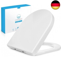 PREMIUM Toilettendeckel - WC Sitz mit Absenkautomatik - Klodeckel D-Form weiß -