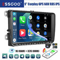 Autoradio 9" Android 13 Carplay GPS Nav Kam 1+32G Für VW GOLF 5 6 Touran Polo T5