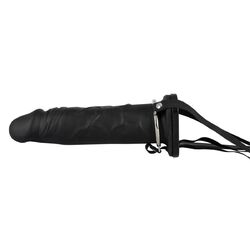 Umschnall Strap On Penisdildo hohl Pumpe schwarz verstellbar